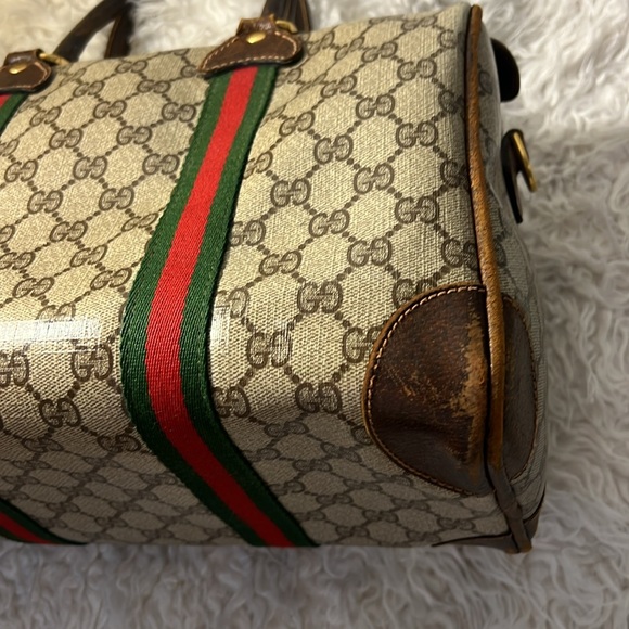 Vintage Gucci Ophidia Boston Leather Bag with Brown Leather Trim - Picture 5 of 12